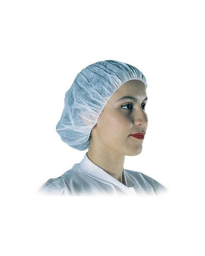 Polygard 19" White Bouffant Caps, 500 Per Case Polygard 19" White Bouffant Caps, 500 Per Case