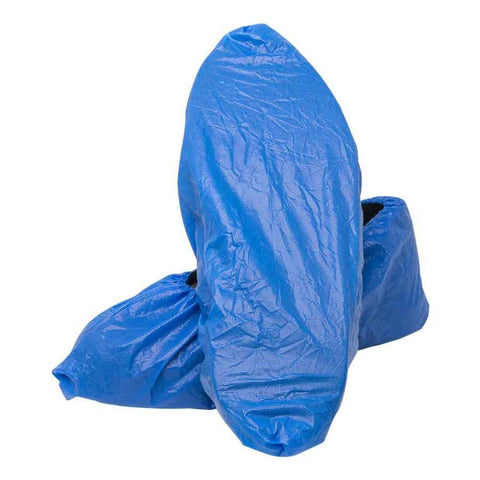 Disposable Shoe Cover, Blue, Elastic Top, 16