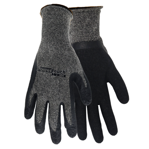 Red Steer TA201S/M Powertouch Natural Rubber Palm Dipped Glove, Grey/Black, Sizes S-XL, Pair