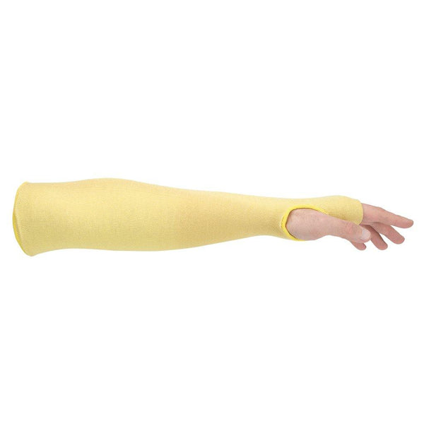 YELLOW, PEFORMANCE FIBER, CUT RESISTANT/THERMAL SLEEVE WITH THUMBSLOT, 14