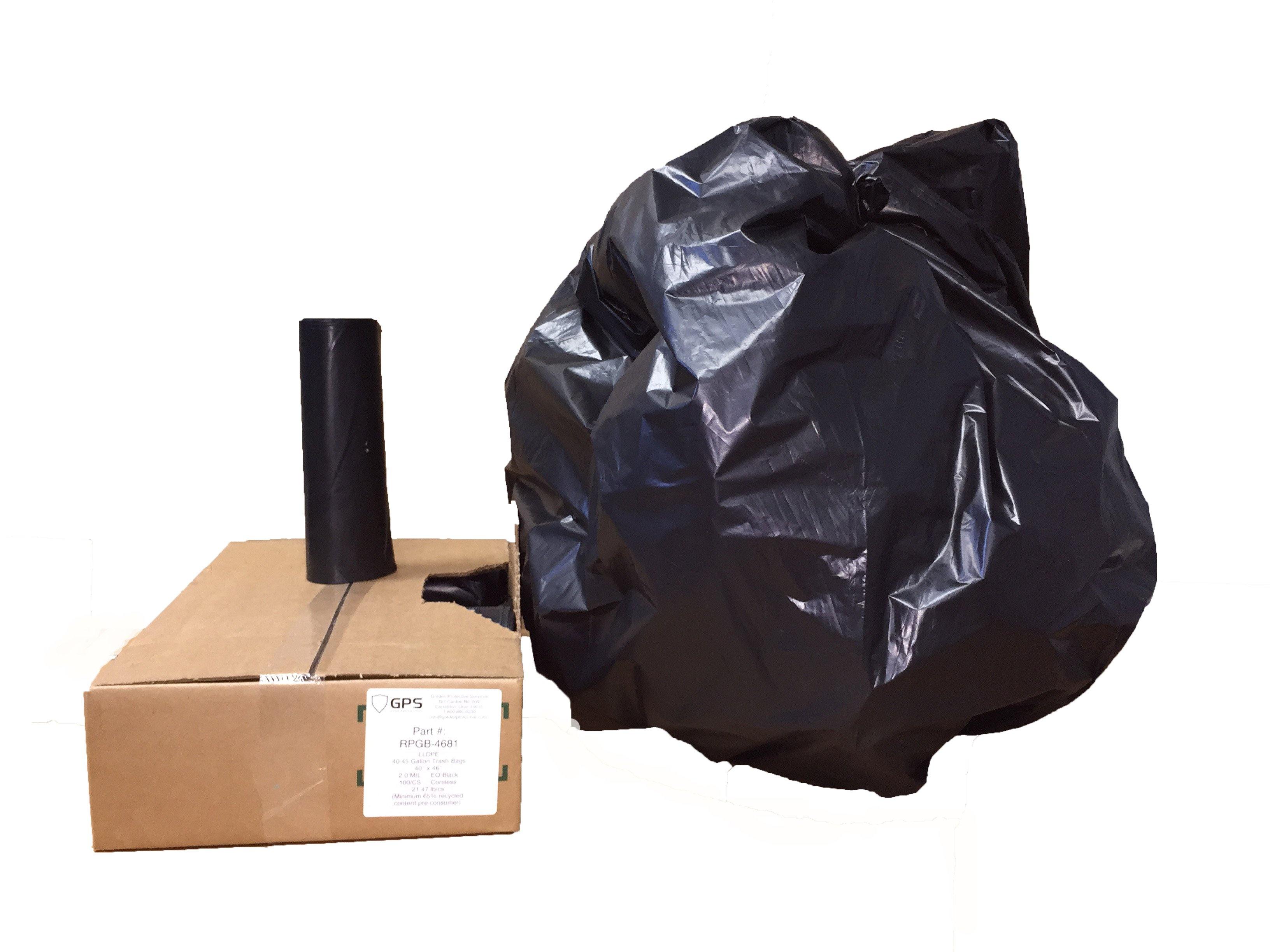 40-45 Gallon Trash Bags on Rolls, 1.2 Mil, Black, 40W x 46H, 100/Count (5  Rolls of 20) - NRS Marketplace