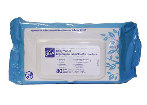Baby Wipes, Unscented, 80 Wipes Per Package, Each