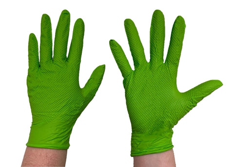 The Green Diesel®, Powder Free Nitrile Disposable Gloves, 8 Mil, Sizes M-XXL