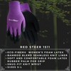 Red Steer 1151 Eco-Fiber Bamboo General Purpose Gloves, Pink & Purple, Latex Palm, Sizes S-L, Sold by Pair
