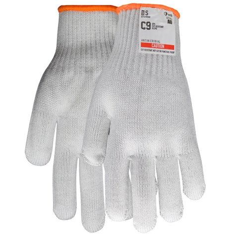 C9, 10 Gauge Cut Resistant White Glove ANSI Cut Level 6 - Sizes XXS-XL