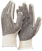 Cotton String Knit Double Sided Dots Gloves, Sold by Dozen - GPS Gloves
