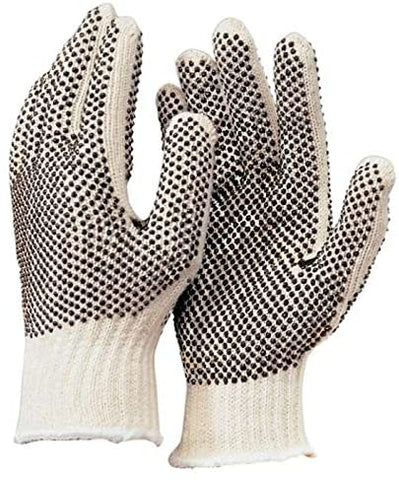 Cotton String Knit Double Sided Dots Gloves, Sold by Dozen