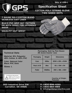 Cotton String Knit Double Sided Dots Gloves, Sold by Dozen - GPS Gloves