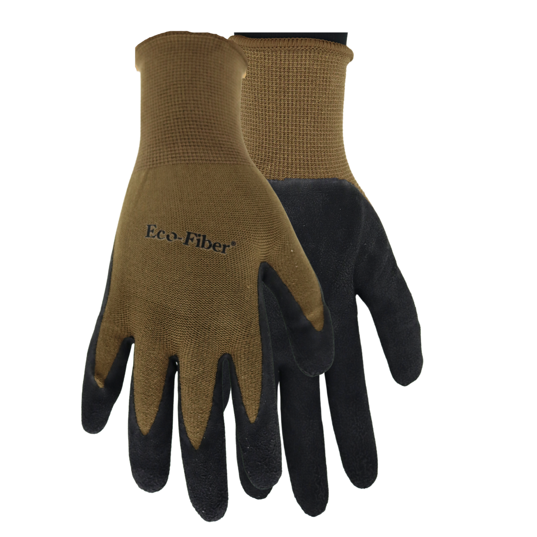 Red Steer Eco-Fiber 1150 Bamboo Blend Foam Latex Multi-Purpose Gloves, Brown/Soft Black, Sizes S-XL - GPS Gloves