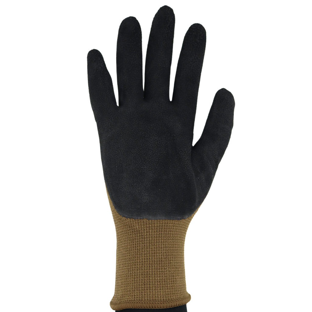 Red Steer Eco-Fiber 1150 Bamboo Blend Foam Latex Multi-Purpose Gloves, Brown/Soft Black, Sizes S-XL - GPS Gloves