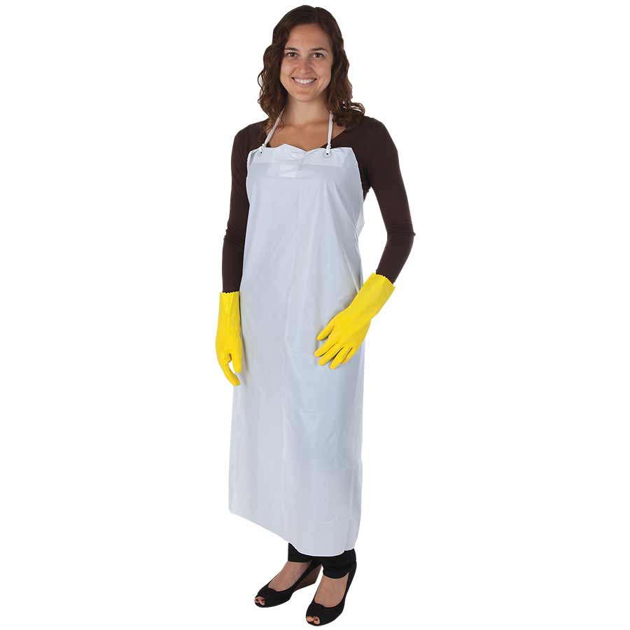 Durawear White Vinyl Apron, 6mm Thickness, 35" x 45", Sold by Each - GPS Gloves