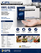 GPS Standard Vinyl Powdered Disposable Gloves, 4 mil, 100 Per Box, 10 Boxes Per Case - GPS Gloves