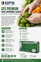 GPS Premium Vinyl Powder Free Disposable Gloves, 4 mil - GPS Gloves