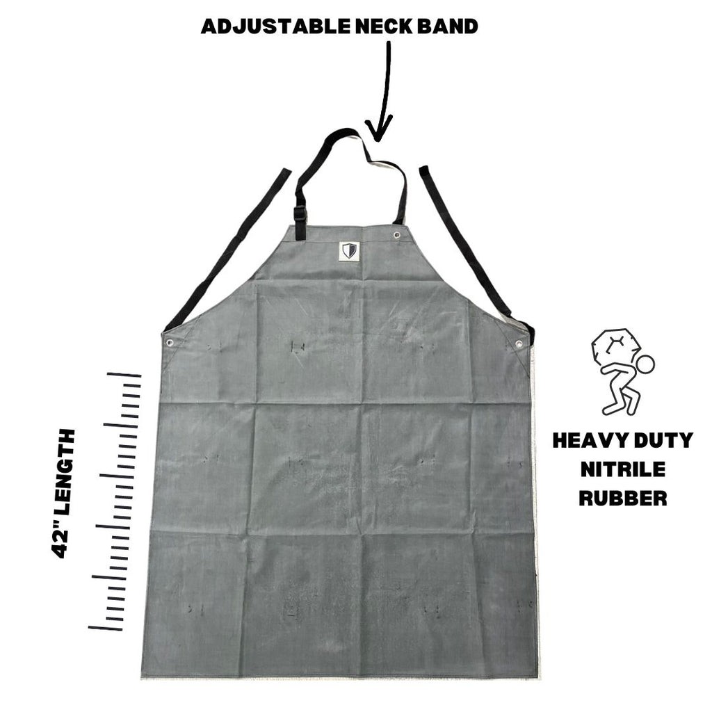 Oil Shield® Hycar, Black Nitrile Rubber Apron Mid-Weight 42", Food Service Safety - GPS Gloves