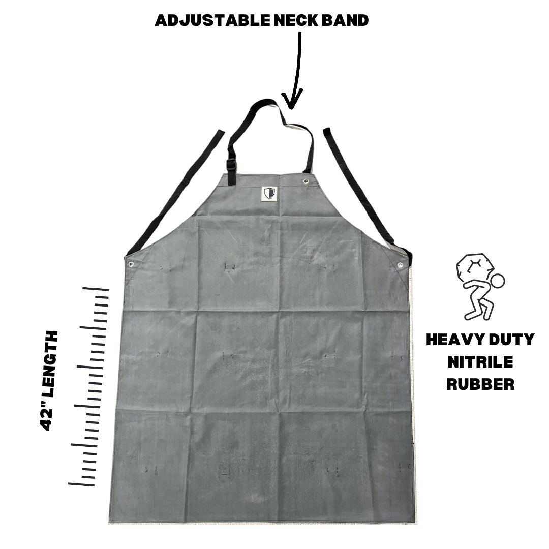Oil Shield® Hycar, Black Nitrile Rubber Apron Mid-Weight 42", Food Service Safety - GPS Gloves
