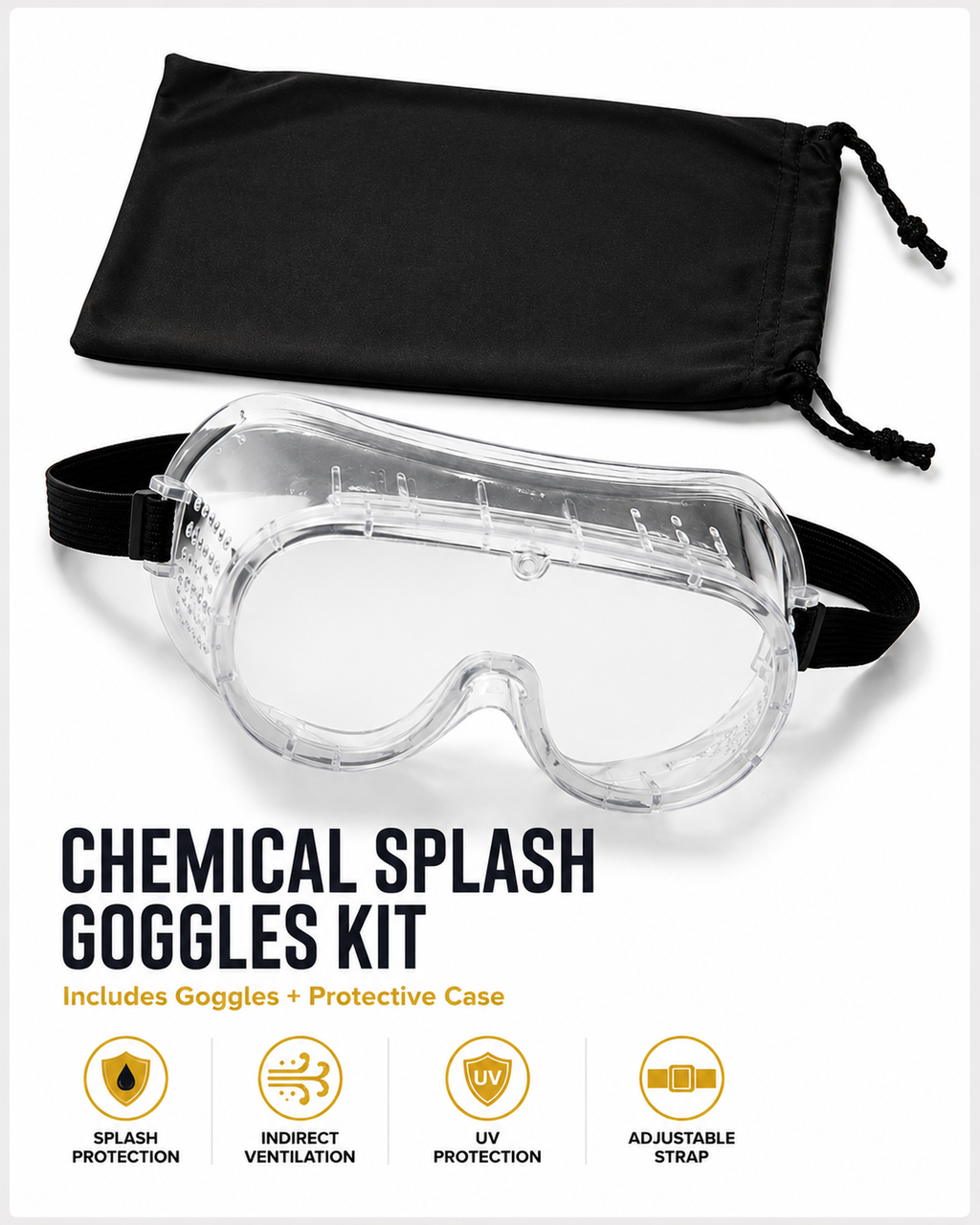 Safety Googles with Carrying Case Set, Sold by Each - GPS Gloves