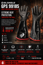 Oil Shield®, 18" High Temp Insulated Neoprene Gloves - Mens Sizes S-XL - GPS Gloves