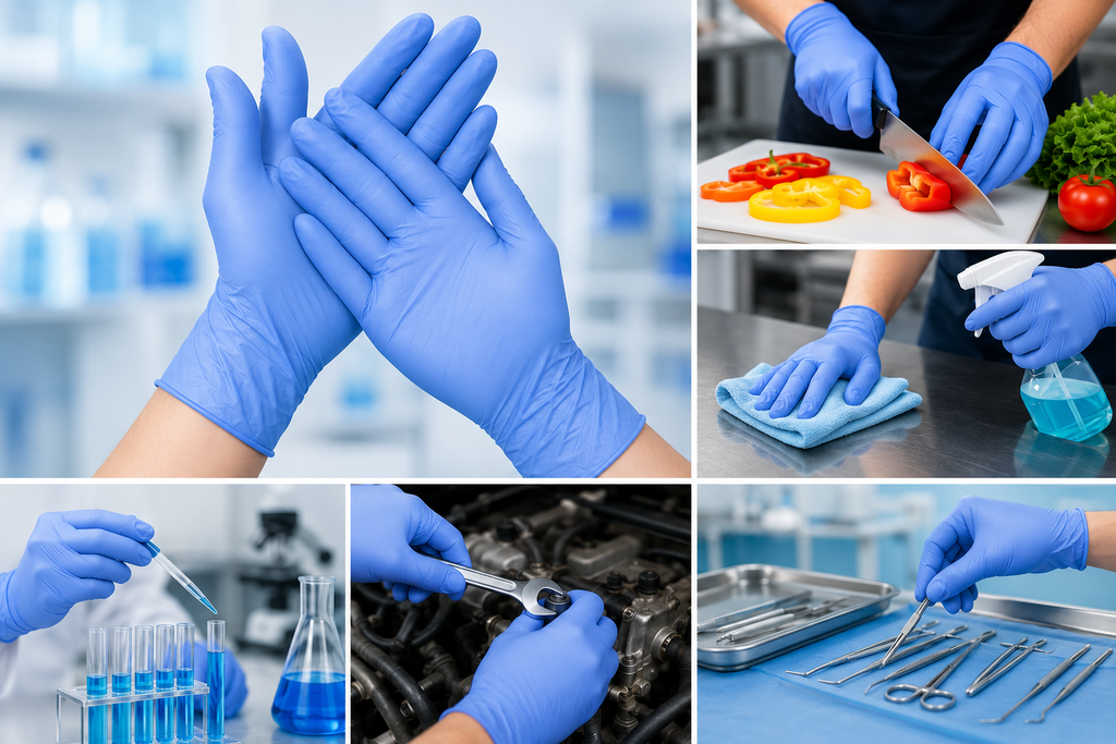 Blue Nitrile Disposable Gloves - 100 Pack - Powder Free Gloves – 3 Mil Thickness - Sizes S-XL - GPS Gloves