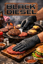 The Black Diesel ® Powder Free Nitrile Disposable Gloves, 4 Mil, 100 Gloves Per Box, Sizes M-XXL - GPS Gloves