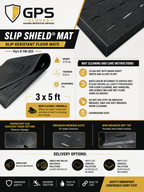 Slip Shield® Mat, Slip Resistant Floor Mat, 3' x 5', Commercial Kitchen Grade Nitrile Rubber - GPS Gloves