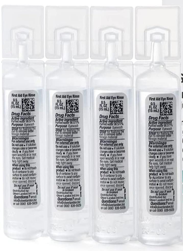 A-Med First AID Eyewash | Eye Cleansing Eyewash | OSHA Approved | Meets ANSI Standard | Set of 4 Vials - GPS Gloves