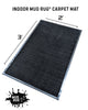 Mud Rug 2' x 3' Olefin Indoor Carpet Mats, Black, Vinyl Backing