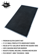 Mud Rug 3' x 5' Olefin Indoor Carpet Mats, Black, Vinyl Backing - GPS Gloves