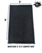 Mud Rug 3' x 5' Olefin Indoor Carpet Mats, Black, Vinyl Backing - GPS Gloves