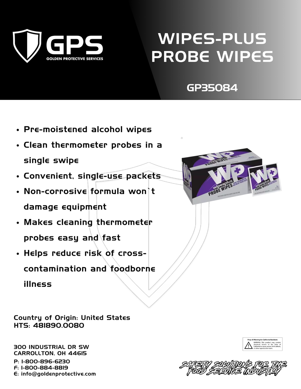 Wipes Plus Probe Wipes – Pre-Moistened Alcohol Thermometer Cleaning Wipes