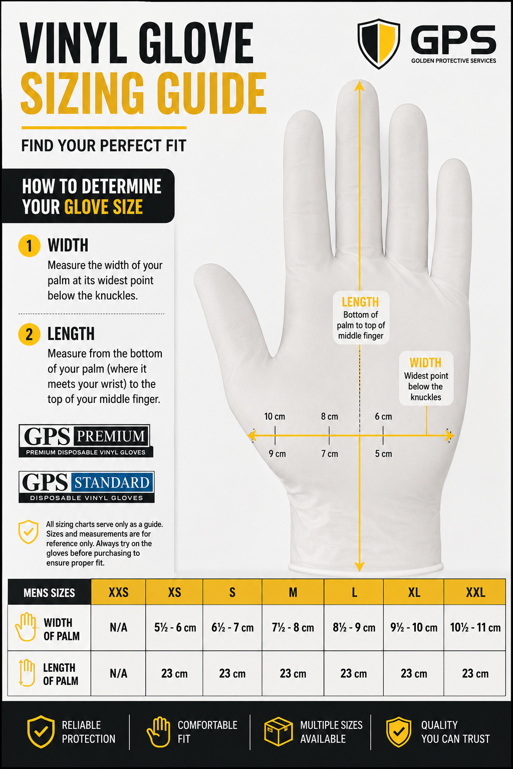 GPS Premium Vinyl Powder Free Disposable Gloves, 4 mil - GPS Gloves
