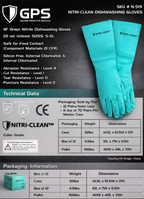 Nitri-Clean, Green Nitrile, 22mil, 18" Length, Unlined Gloves - GPS Gloves