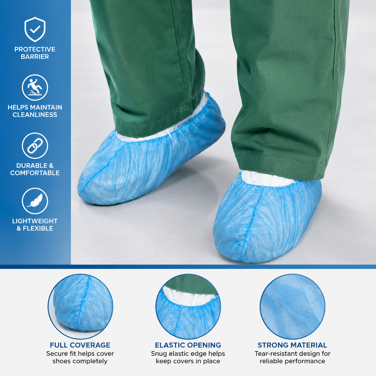 Shoe Cover, Universal Site, Non-Conductive, Non Skid, Lightweight, 150 Pairs Per Case - GPS Gloves
