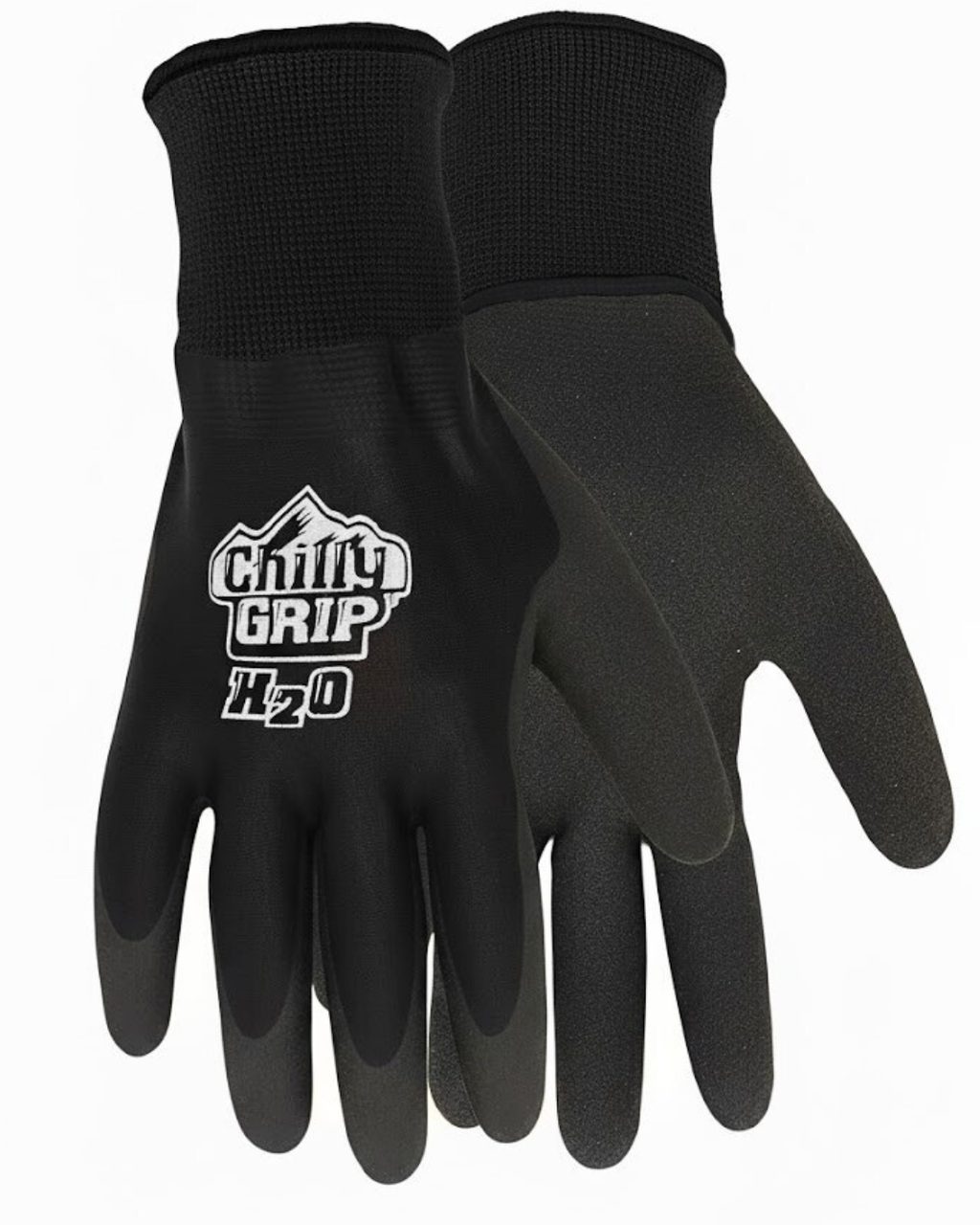 Chilly Grip A326 Black Waterproof H2O Thermal Insulated Gloves, Snug-Fit Wrist, Textured Palm, Sizes M-XL - GPS Gloves