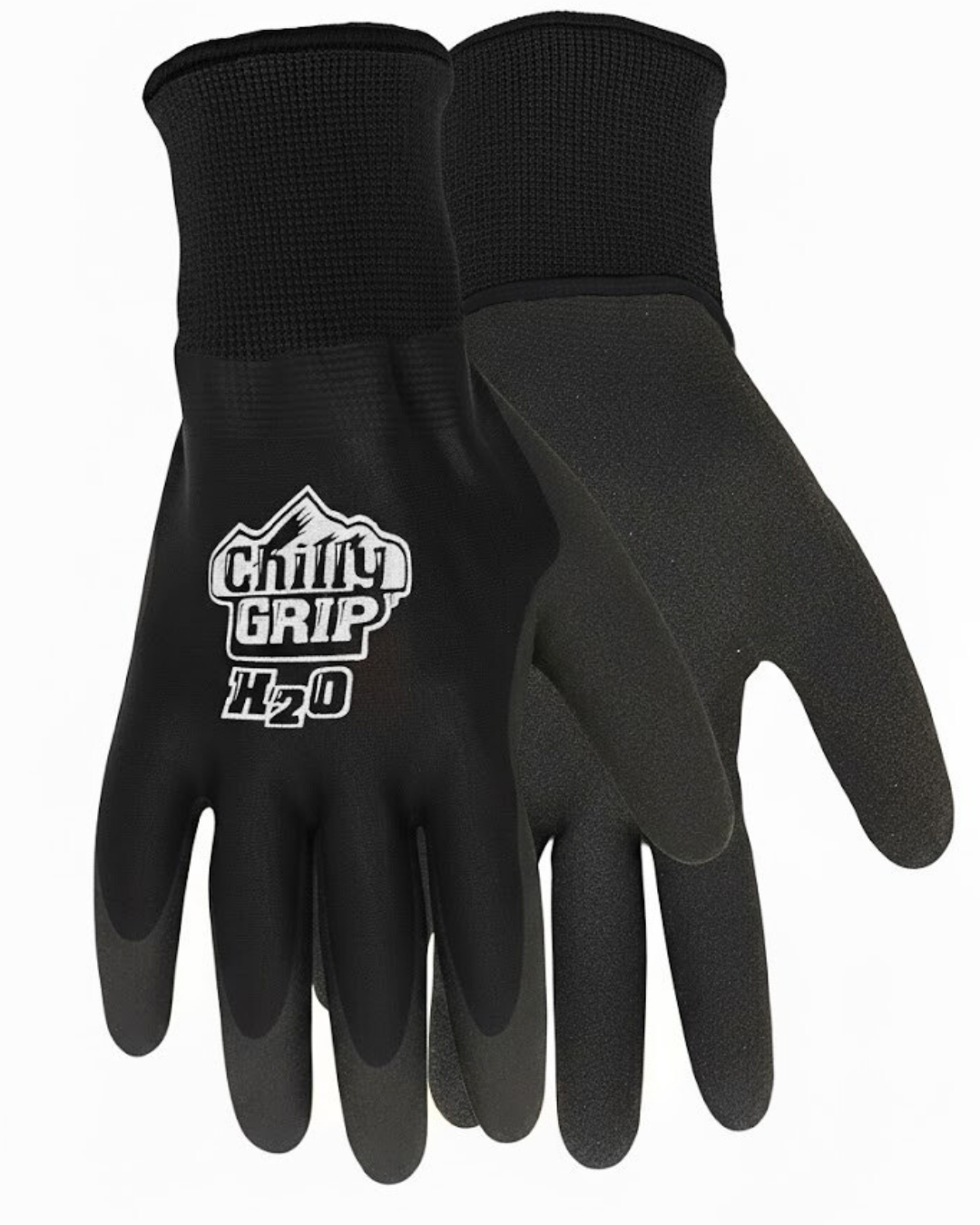 Chilly Grip A326 Black Waterproof H2O Thermal Insulated Gloves, Snug-Fit Wrist, Textured Palm, Sizes M-XL - GPS Gloves