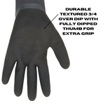 Chilly Grip Red Steer A325 H2O Waterproof Thermal Insulated Gloves, Gray, Snug-Fit Wrist, Textured Palm, Sizes M-XL - GPS Gloves