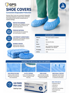 Shoe Cover, Universal Site, Non-Conductive, Non Skid, Lightweight, 150 Pairs Per Case - GPS Gloves