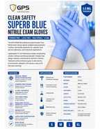 81000 Blue Medical Grade Powder-Free Nitrile Exam Gloves | 3.5 Mil - GPS Gloves