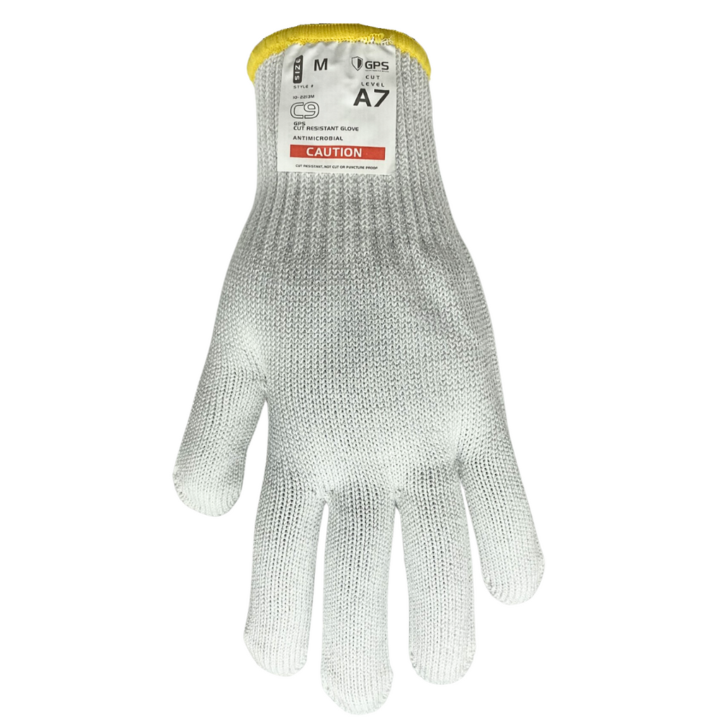 C9, 10 Gauge Cut Resistant White Glove ANSI Cut Level 6 - Sizes XXS-XL - GPS Gloves