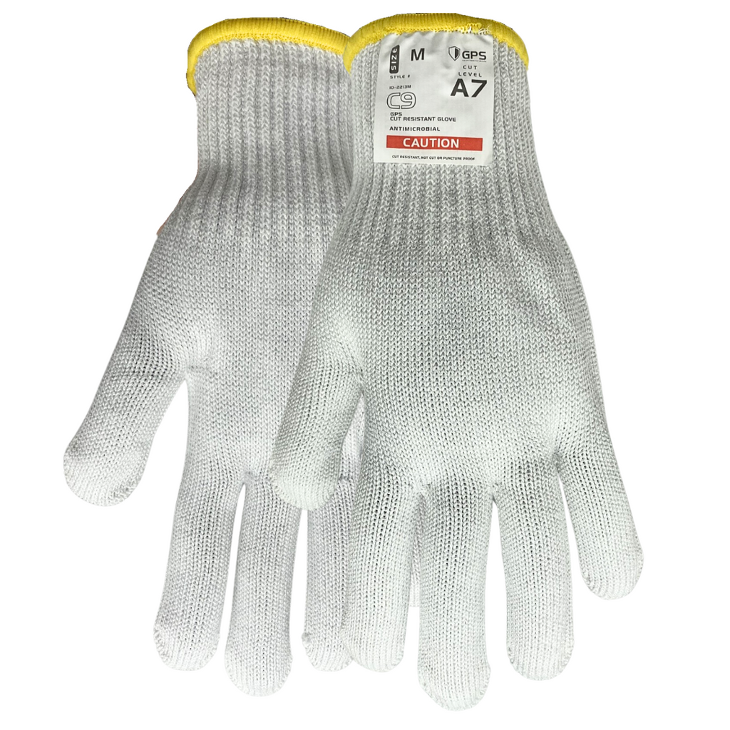 C9, 10 Gauge Cut Resistant White Glove ANSI Cut Level 7 - Sizes