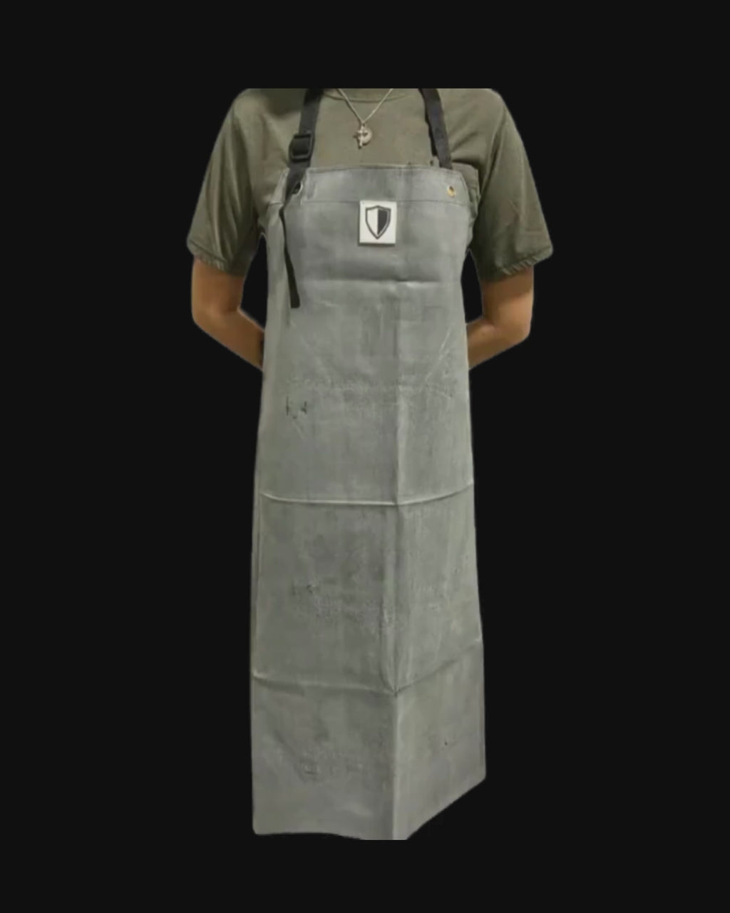 Oil Shield® Hycar, Black Nitrile Rubber Apron Mid-Weight 42", Food Service Safety