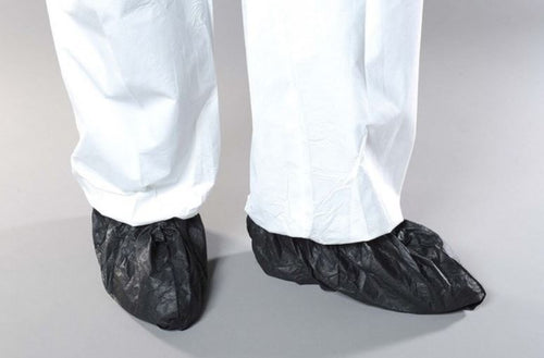 Aquatrek Disposable Shoe Covers, 75 Per Case, Black, Skid Resistant, Size XL - GPS Gloves
