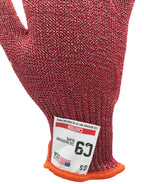 C9 Cut Resistant 10 GG Red Glove, Antimicrobial, Sizes S-XL, Sold by Each - GPS Gloves