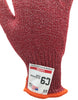 C9 Cut Resistant 10 GG Red Glove, Antimicrobial, Sizes S-XL, Sold by Each