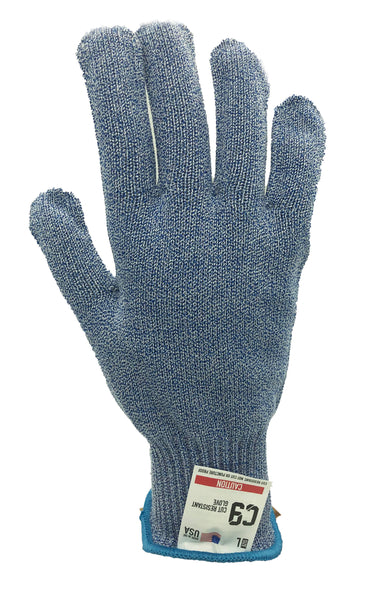 C9 Cut Resistant 10GG Blue Glove, Antimicrobial, Size Large, Sold by Each