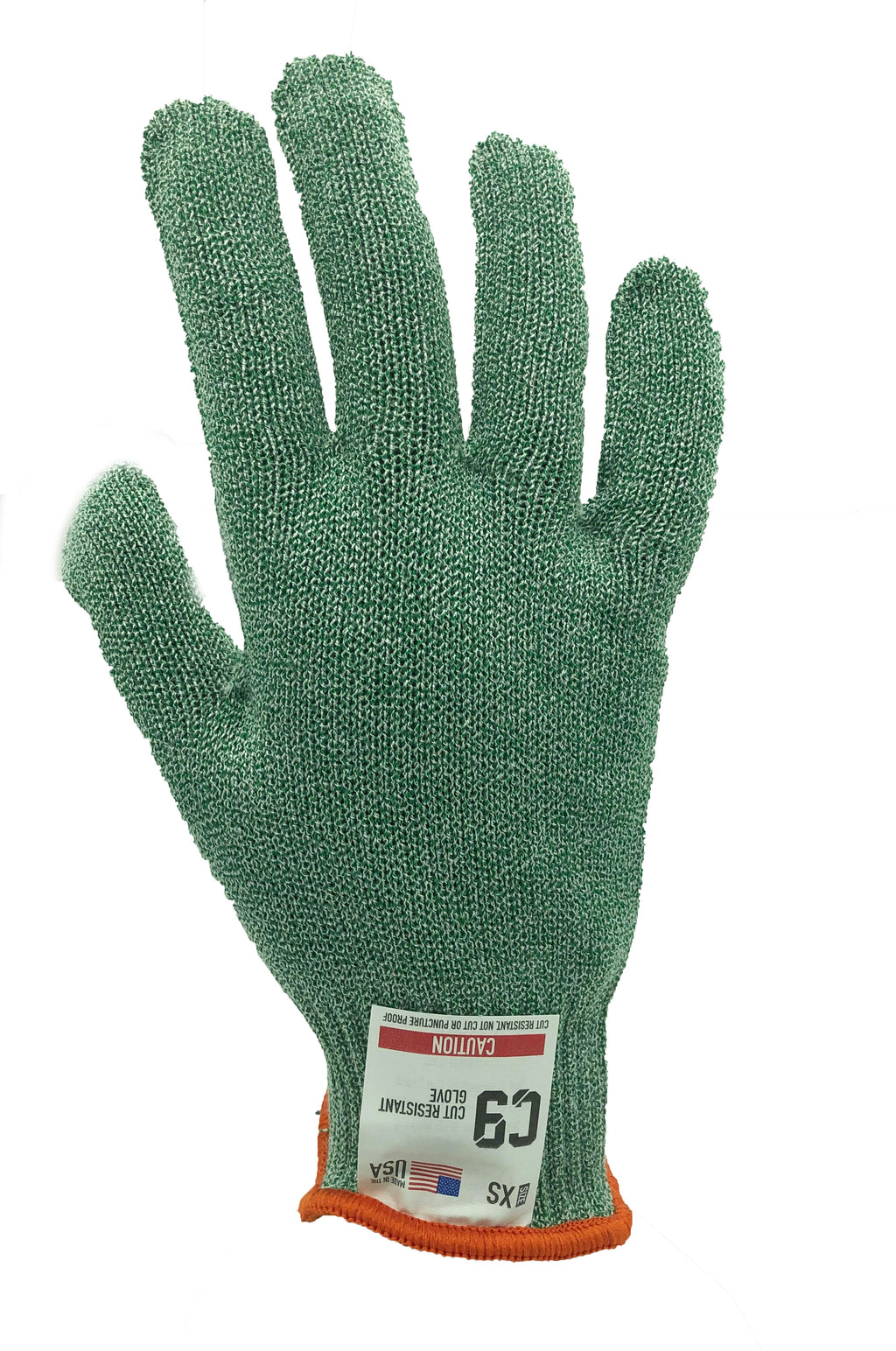 C9 Cut Resistant 10 GG Green Glove, Antimicrobial, Sizes S-L, Sold by Each - GPS Gloves