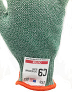 C9 Cut Resistant 10 GG Green Glove, Antimicrobial, Sizes S-L, Sold by Each - GPS Gloves