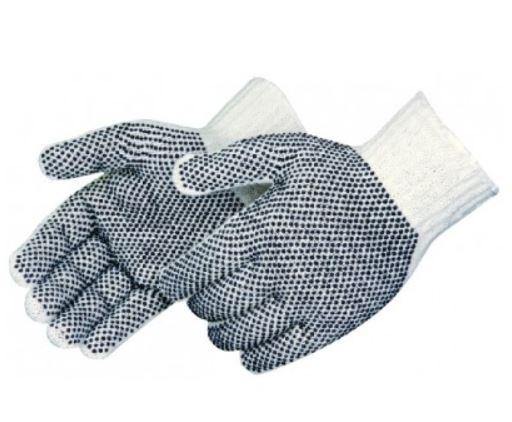 Cotton String Knit Double Sided Dots Gloves, Sold by Dozen
