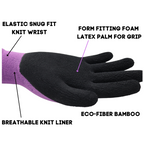 Red Steer 1151 Eco-Fiber Bamboo General Purpose Gloves, Pink & Purple, Latex Palm, Sizes S-L, Sold by Pair - GPS Gloves
