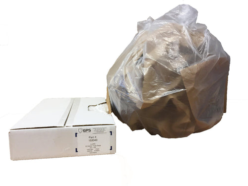 33 Gallon Trash Can Bags, 33" x 39", Clear, .65 MIL, 150 Per Case - GPS Gloves