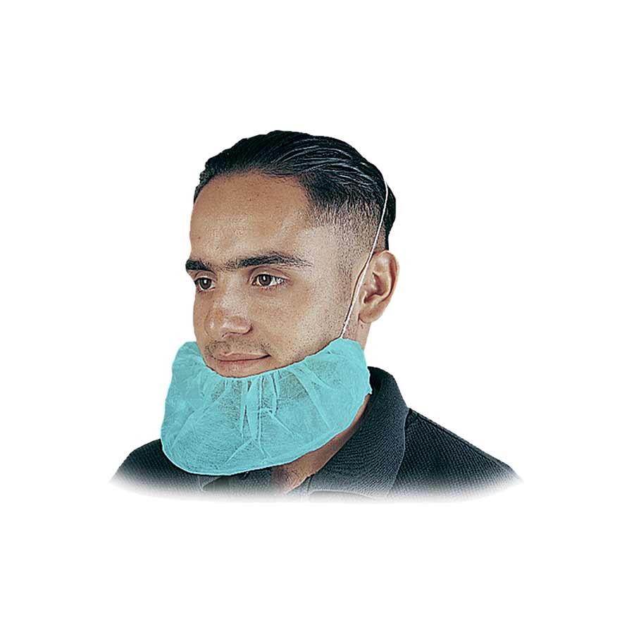 SpunBonded Polypropylene Beard Cover, Superior Breathability, Latex Free Elastic, 1000 Per Case - GPS Gloves